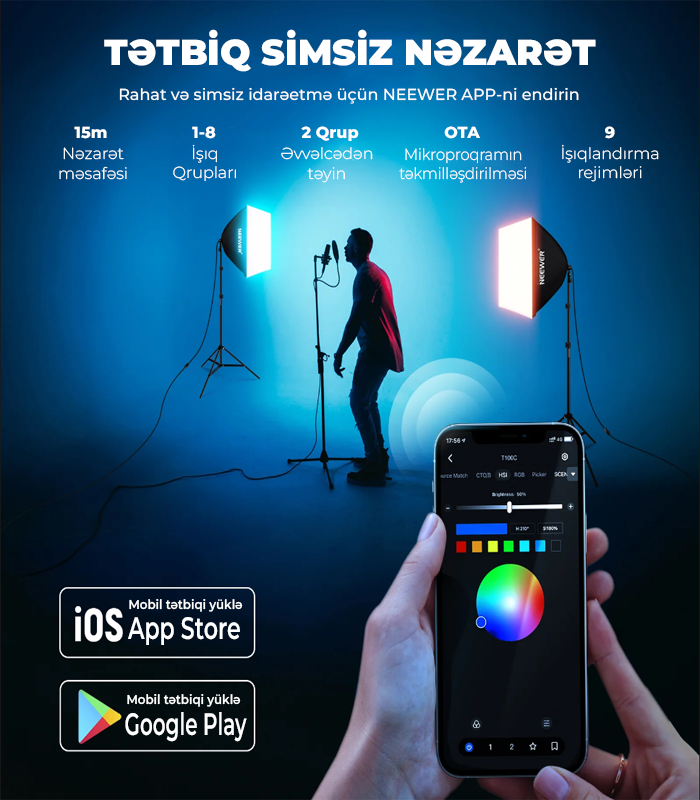 Neewer NK800 RGB Softboks Dəsti