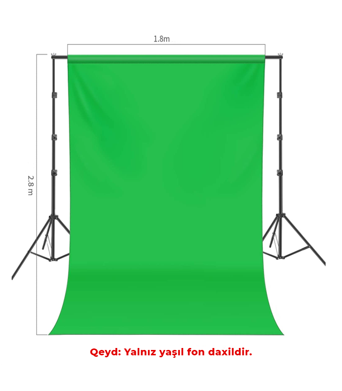 Neewer Yaşıl Fon 1.8×2.8 metr