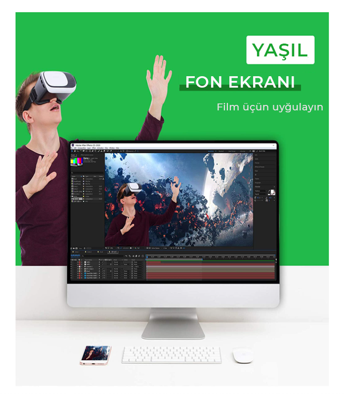 Neewer Yaşıl Fon 1.8×2.8 metr