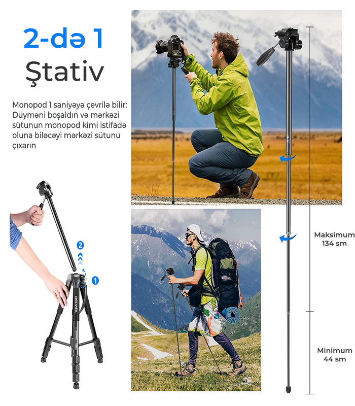 Neewer 70 Tripod-Monopod