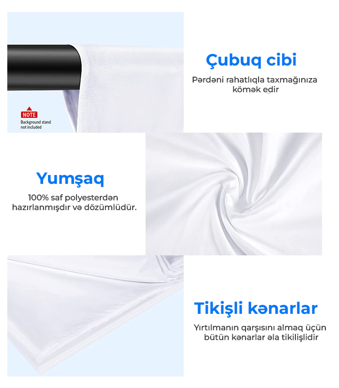 Neewer Ağ Fon Pərdə 3×6 metr