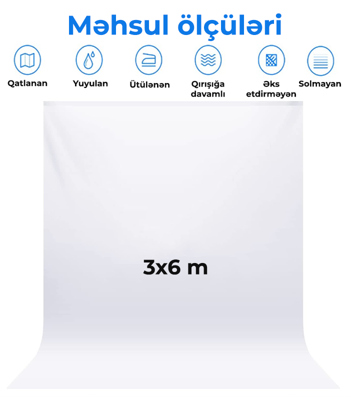Neewer Ağ Fon Pərdə 3×6 metr