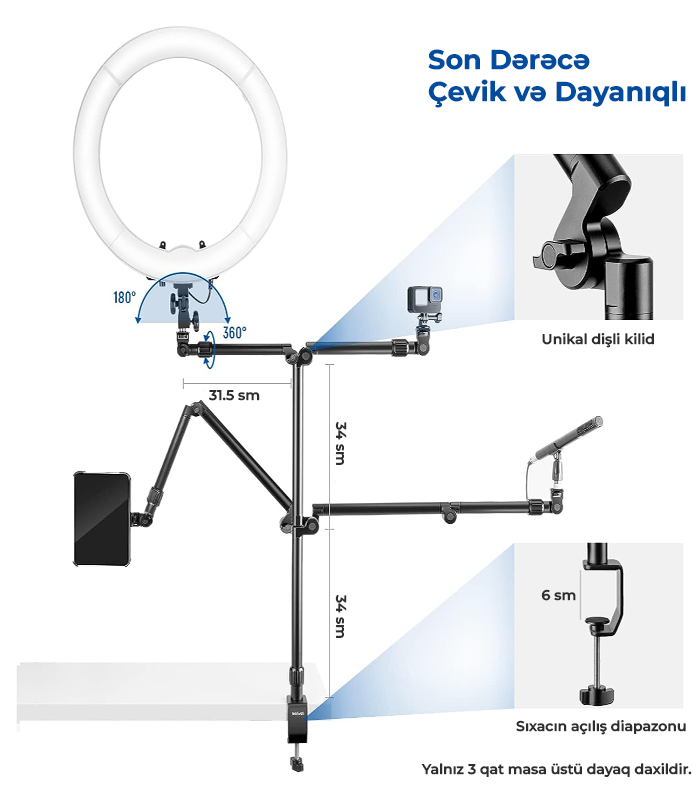 Neewer ST3 Çevik Masa Dayağı