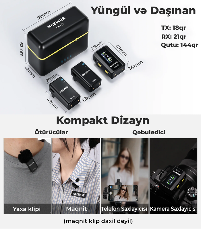 NEEWER CM28 Uzaqdan İdarəli Mikrafon
