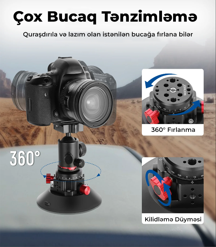 NEEWER CA006 Maşın üçün Vakum Dayaq