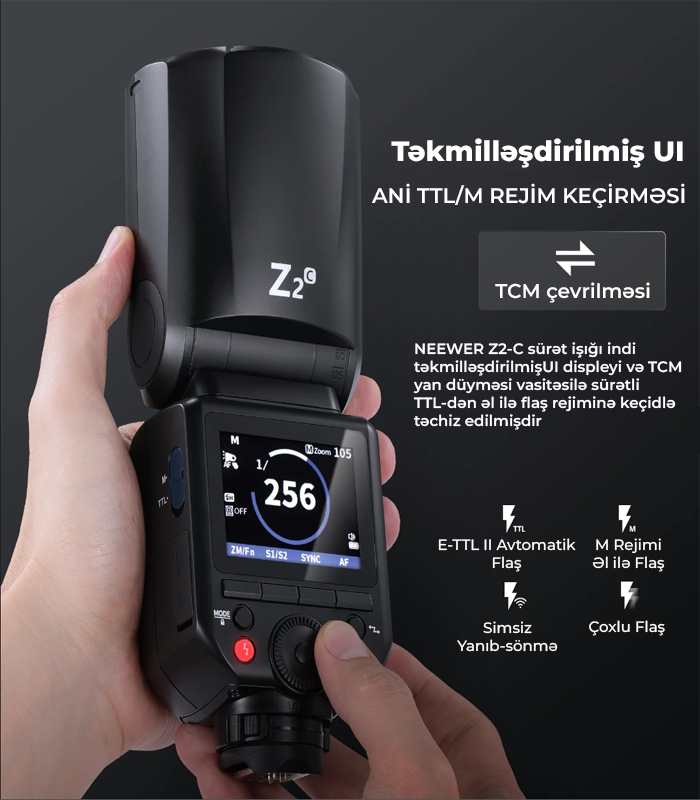 NEEWER Z2-C TTL Canon Fləş İşıq