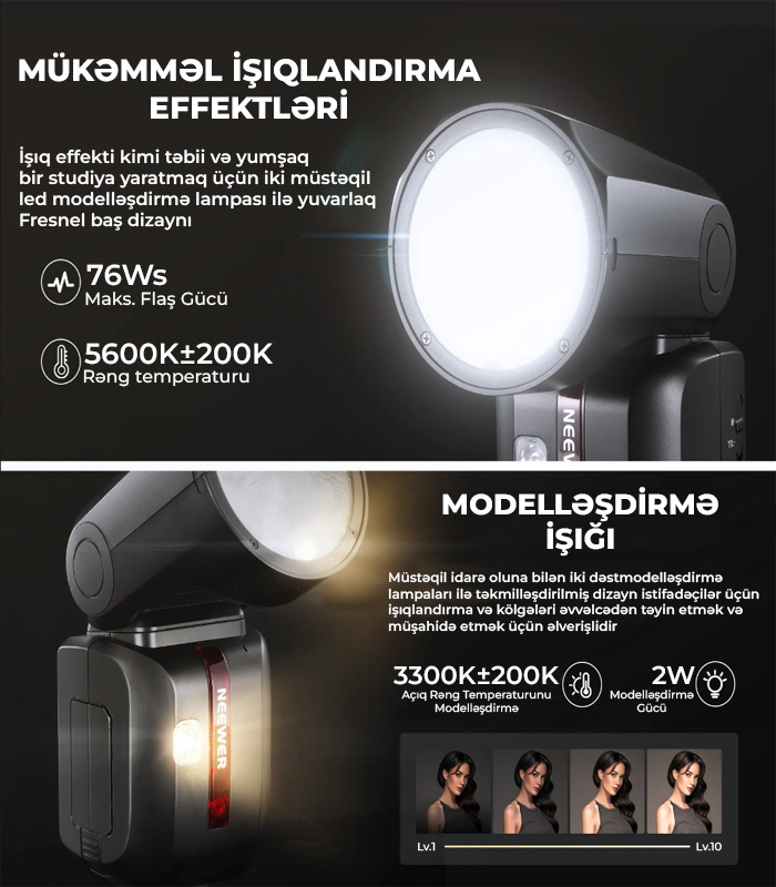 NEEWER Z2-C TTL Canon Fləş İşıq