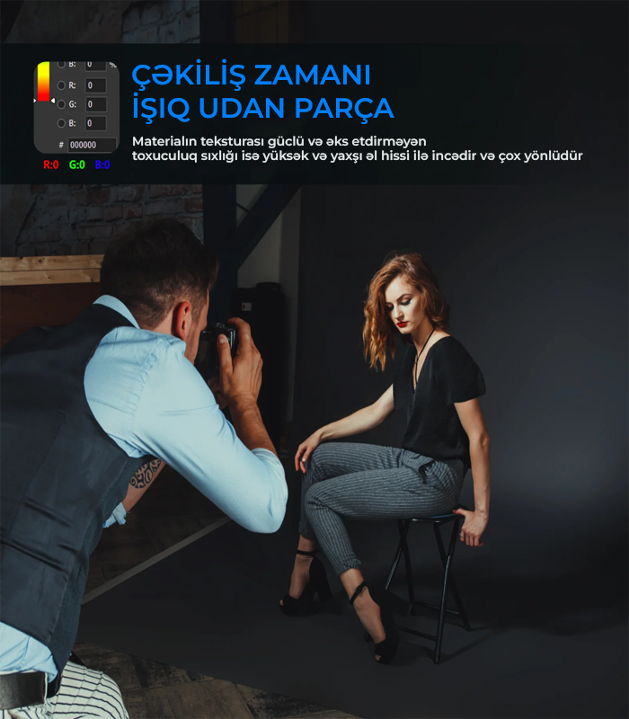 NEEWER Qara Fon Pərdə 3x3.6 metr