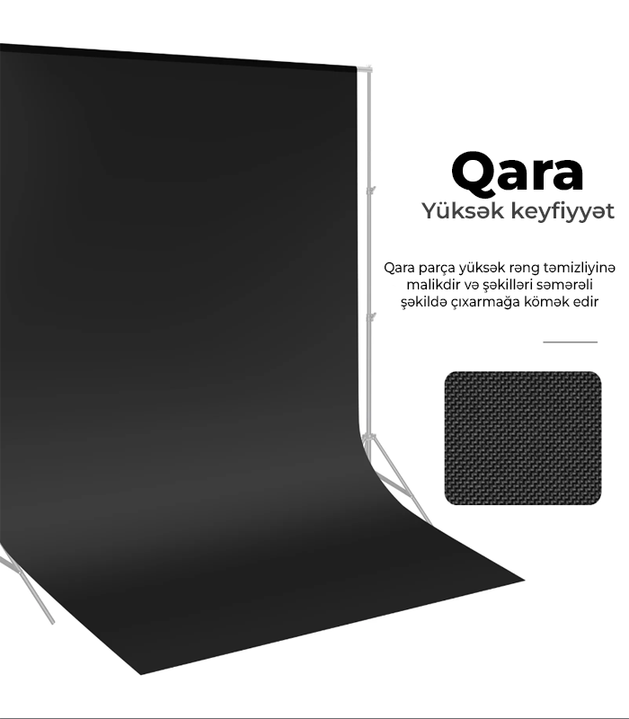 NEEWER Qara Fon Pərdə 3x3.6 metr