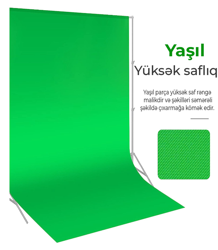NEEWER Yaşıl Fon Pərdə 3x3.6 metr