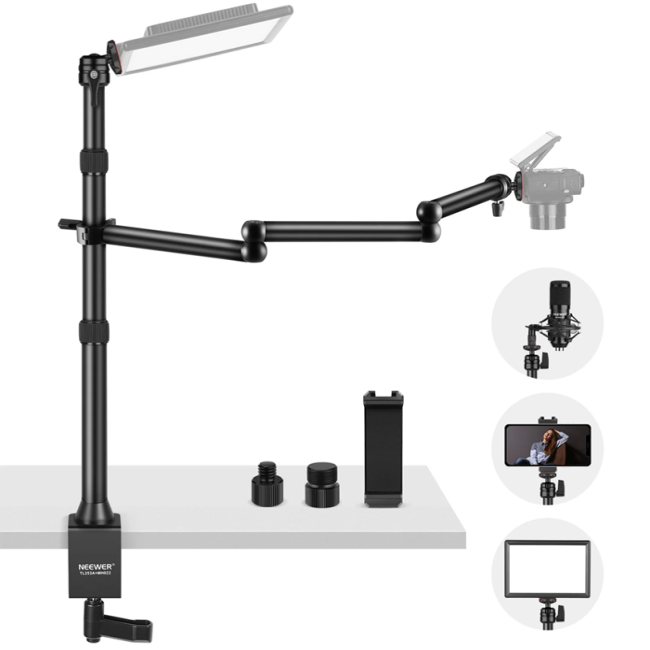 NEEWER TL253A+MH022 Təkmilləşdirilmiş Stolüstü Quraşdırma Dayağı