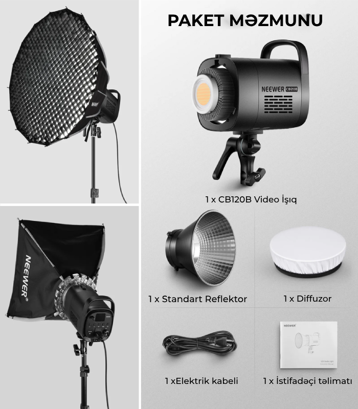 Neewer CB120B 120W Daimi İşıq