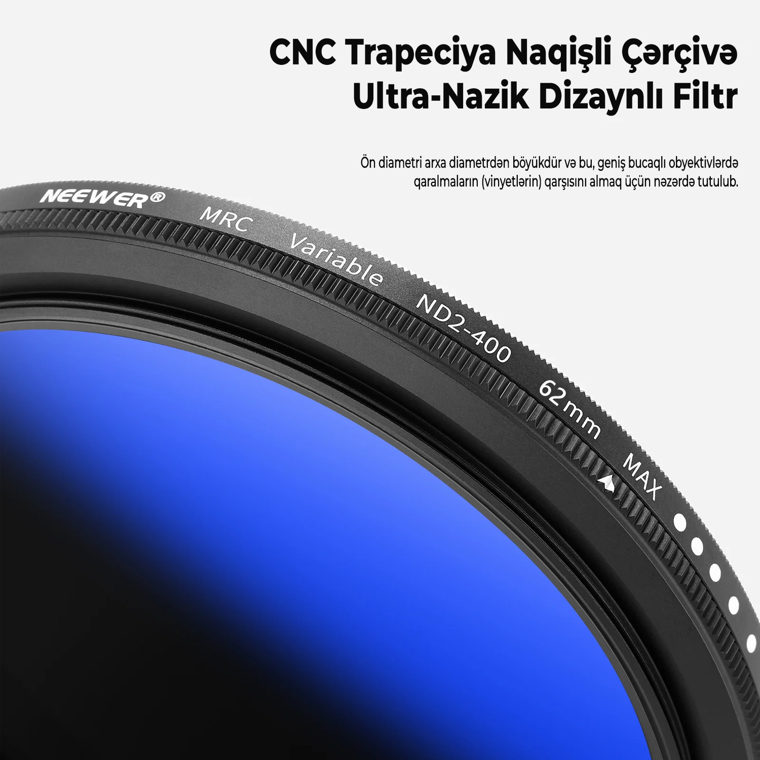 Neewer MRC Dəyişən ND2-ND400 Lens Filteri