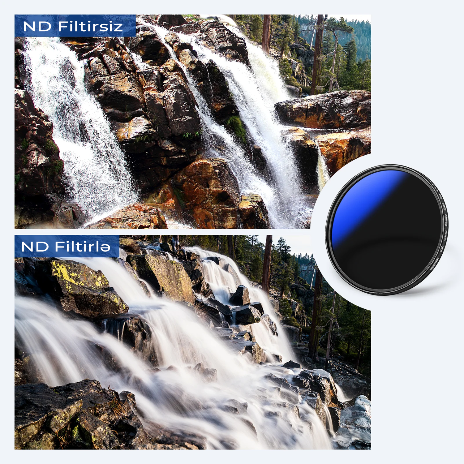 Neewer MRC Dəyişən ND2-ND400 Lens Filteri