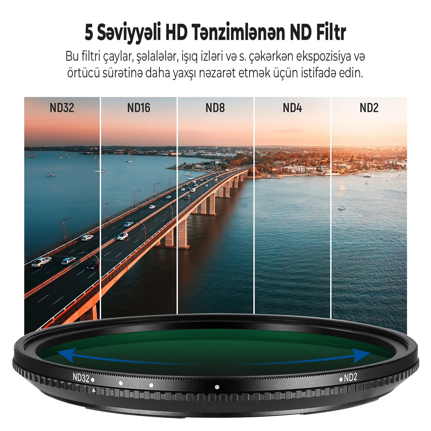 Neewer ND2-ND32 Maqnit Dəyişən Filter 82 mm