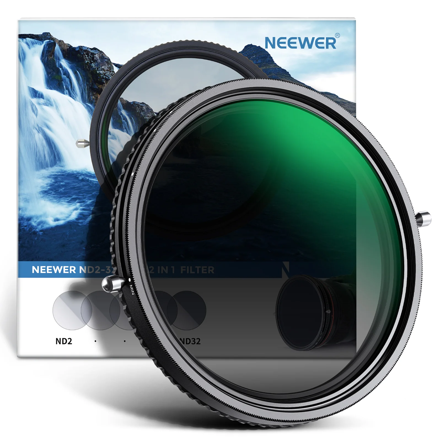 Neewer 2-də 1 Dəyişən ND Filtr ND2–ND32 CPL Filter 82 mm
