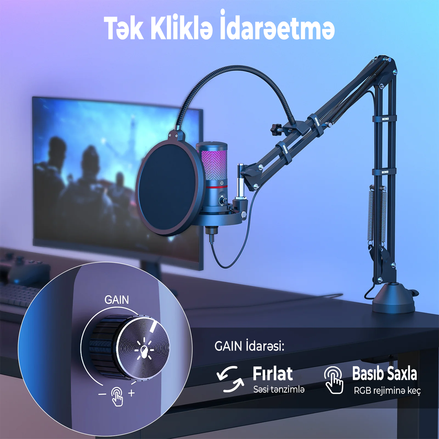 Neewer CM25 RGB USB Mikrafon 4lü Set