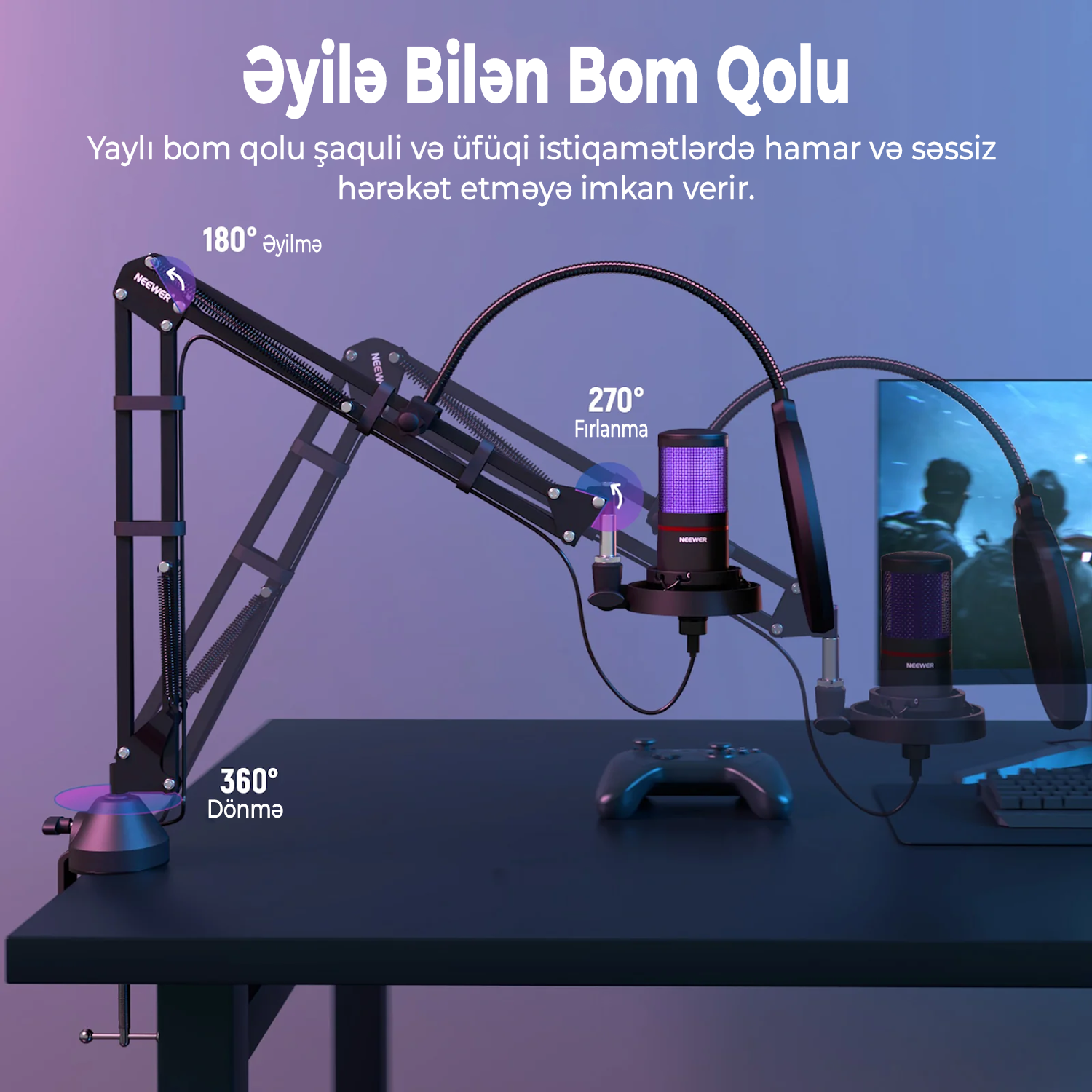 Neewer CM25 RGB USB Mikrafon 4lü Set