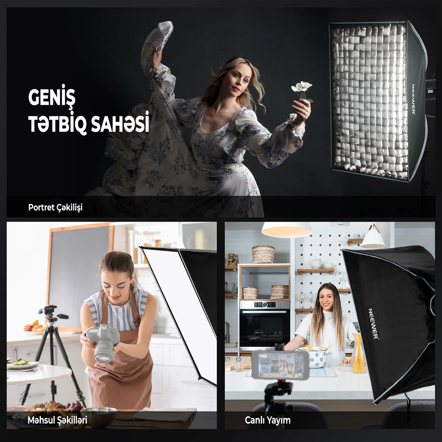 Neewer NS93P 60x90 Softboks Grid ilə