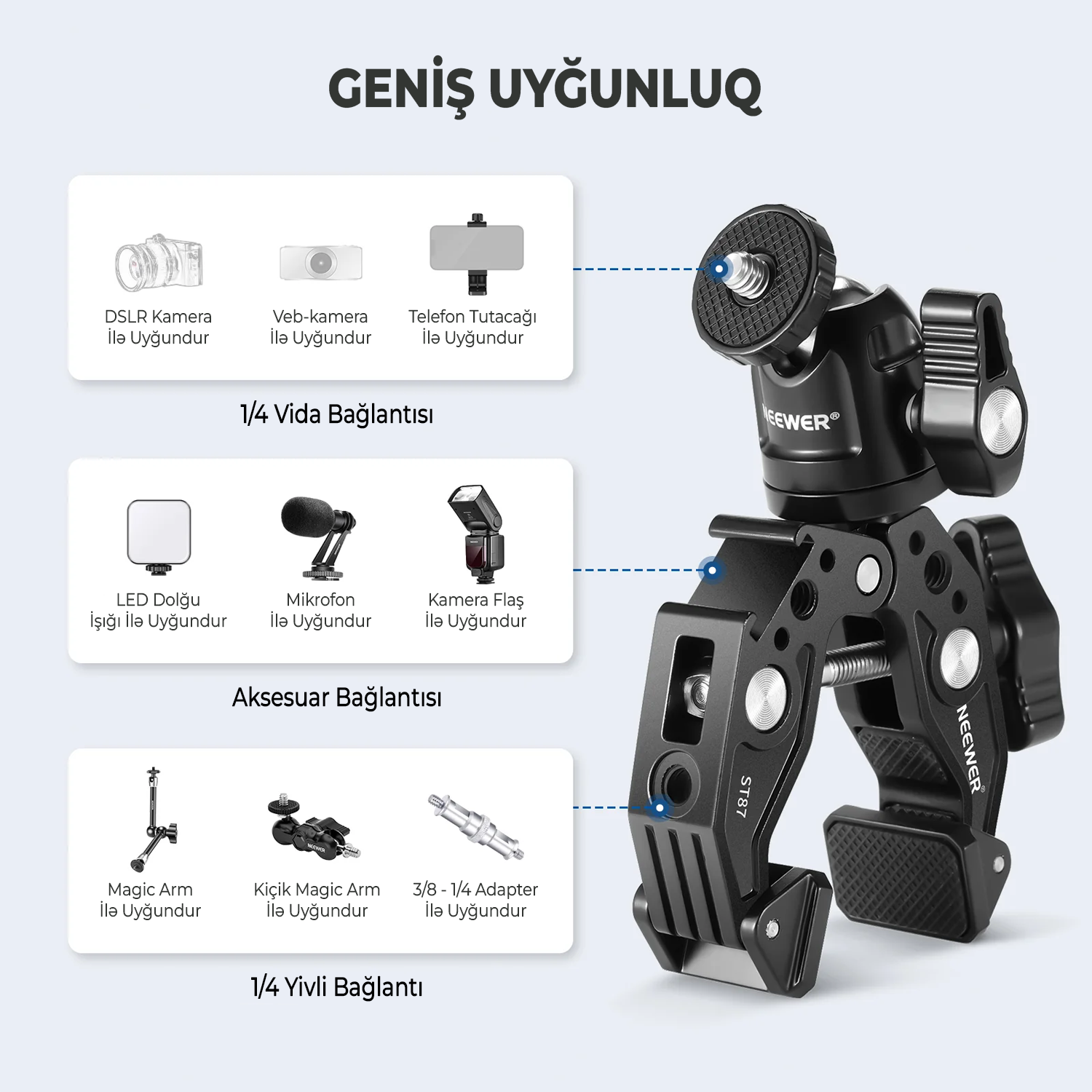NEEWER ST87 Super Şpılka Başlıq