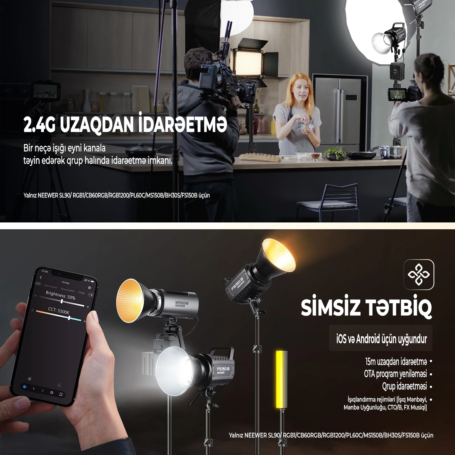 NEEWER FS150B 130W İkili Rəngli Daimi İşıq