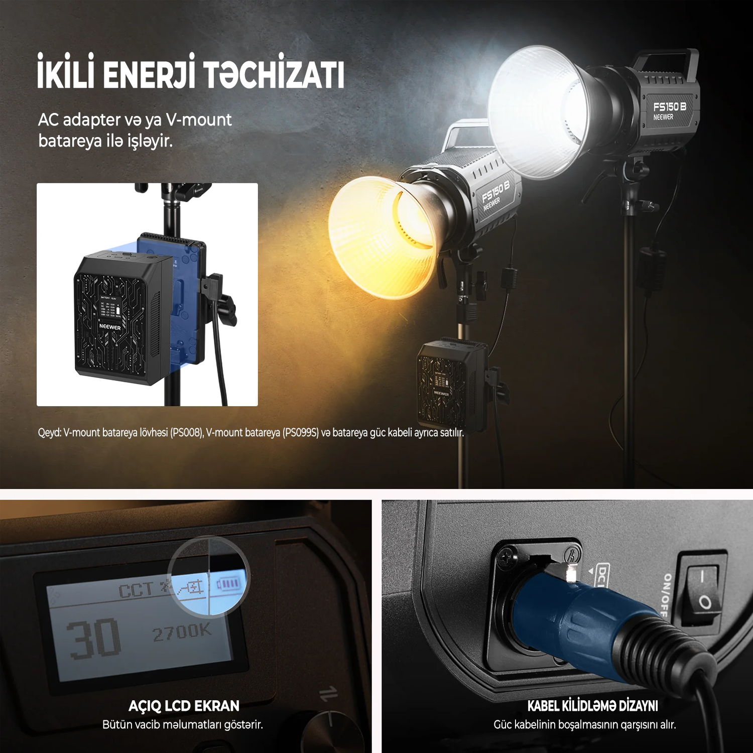NEEWER FS150B 130W İkili Rəngli Daimi İşıq