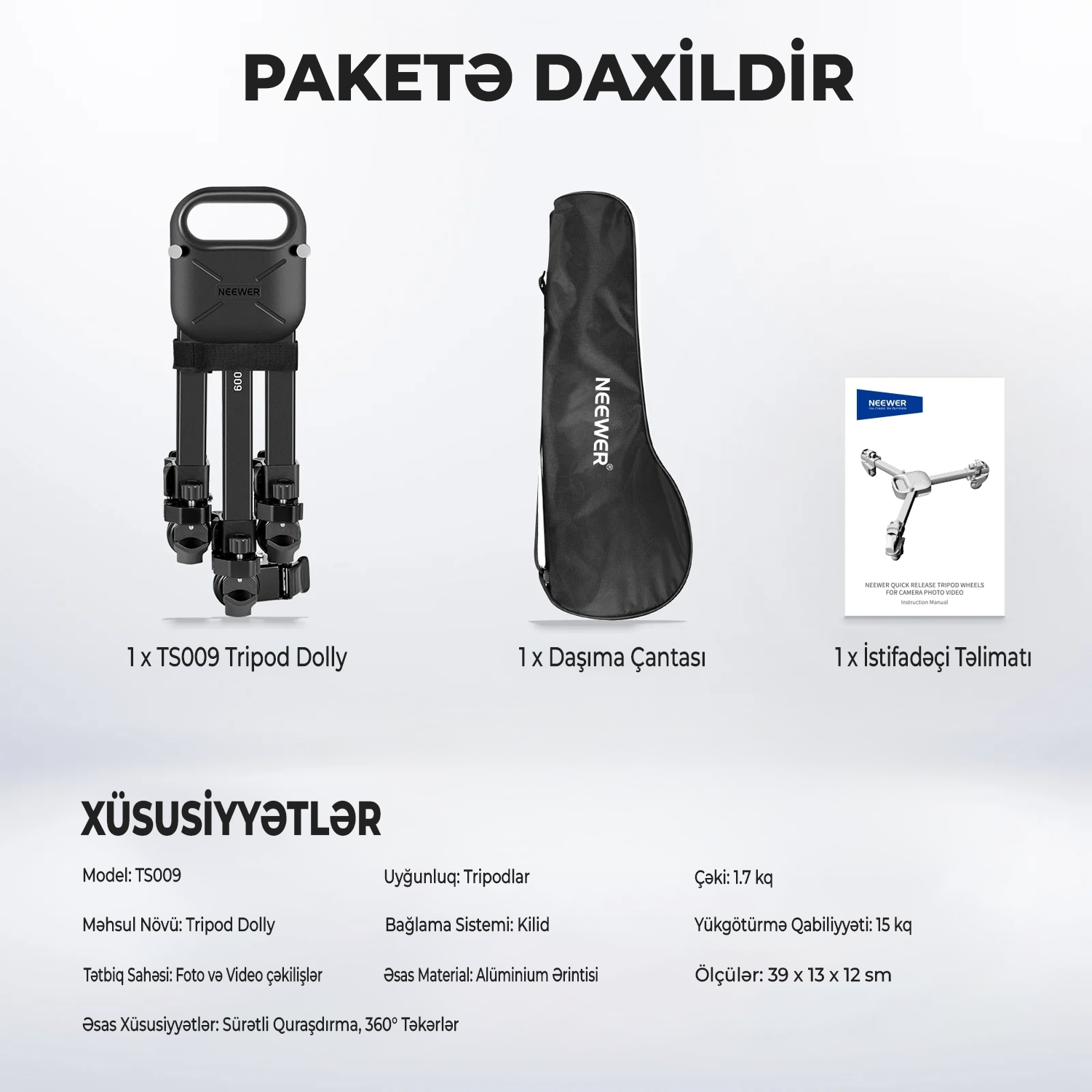 NEEWER TS009 Tripod və Dayaqlar Üçün Təkər
