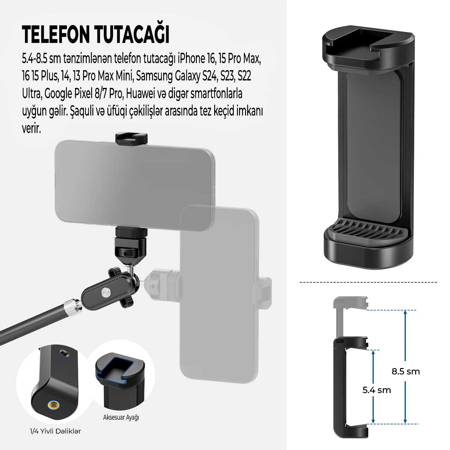 NEEWER UA056 Telefon Üçün Əyilən Sehirli Dayaq