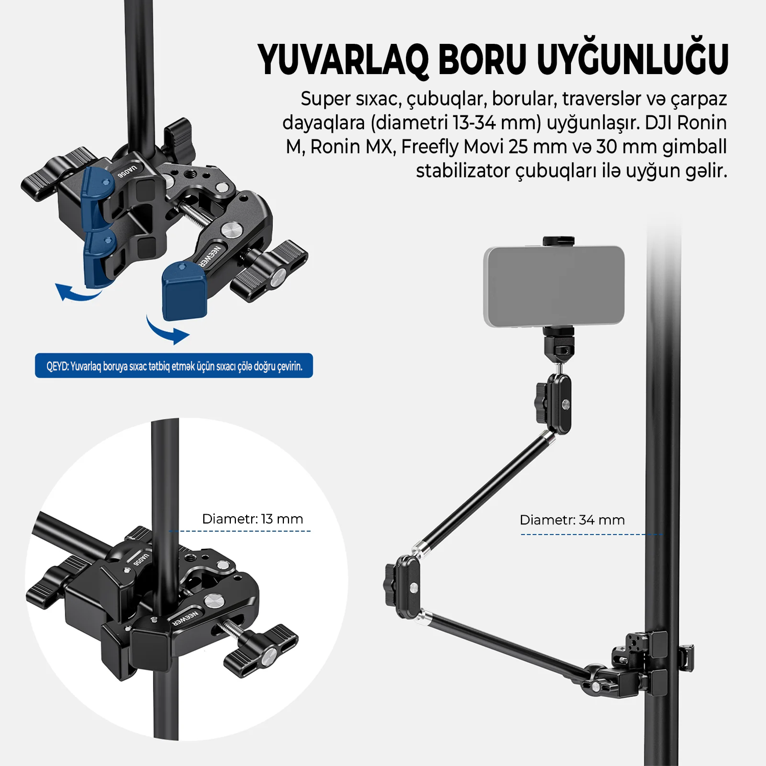 NEEWER UA056 Telefon Üçün Əyilən Sehirli Dayaq