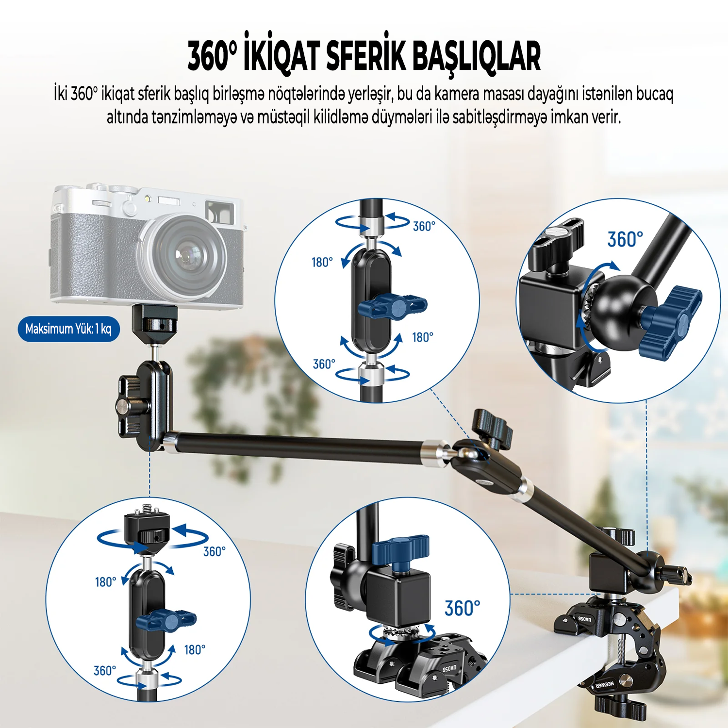 NEEWER UA056 Telefon Üçün Əyilən Sehirli Dayaq