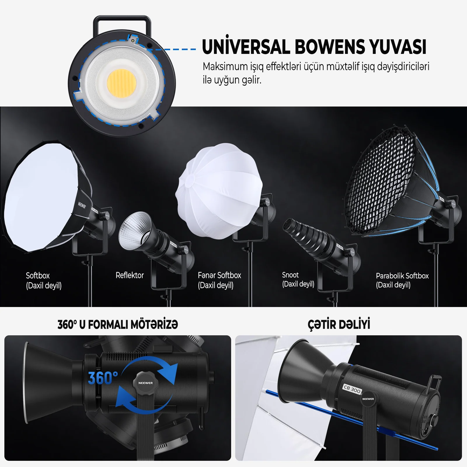 NEEWER CB300B 320W İkili Rəngli Daimi İşıq