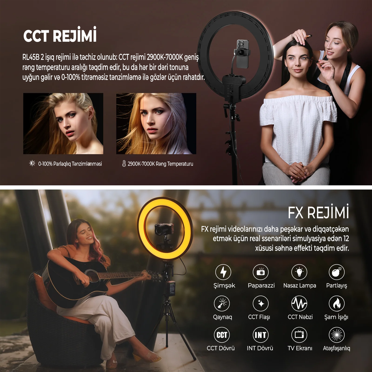 NEEWER RL45B 45W Dairəvi Selfi İşıq