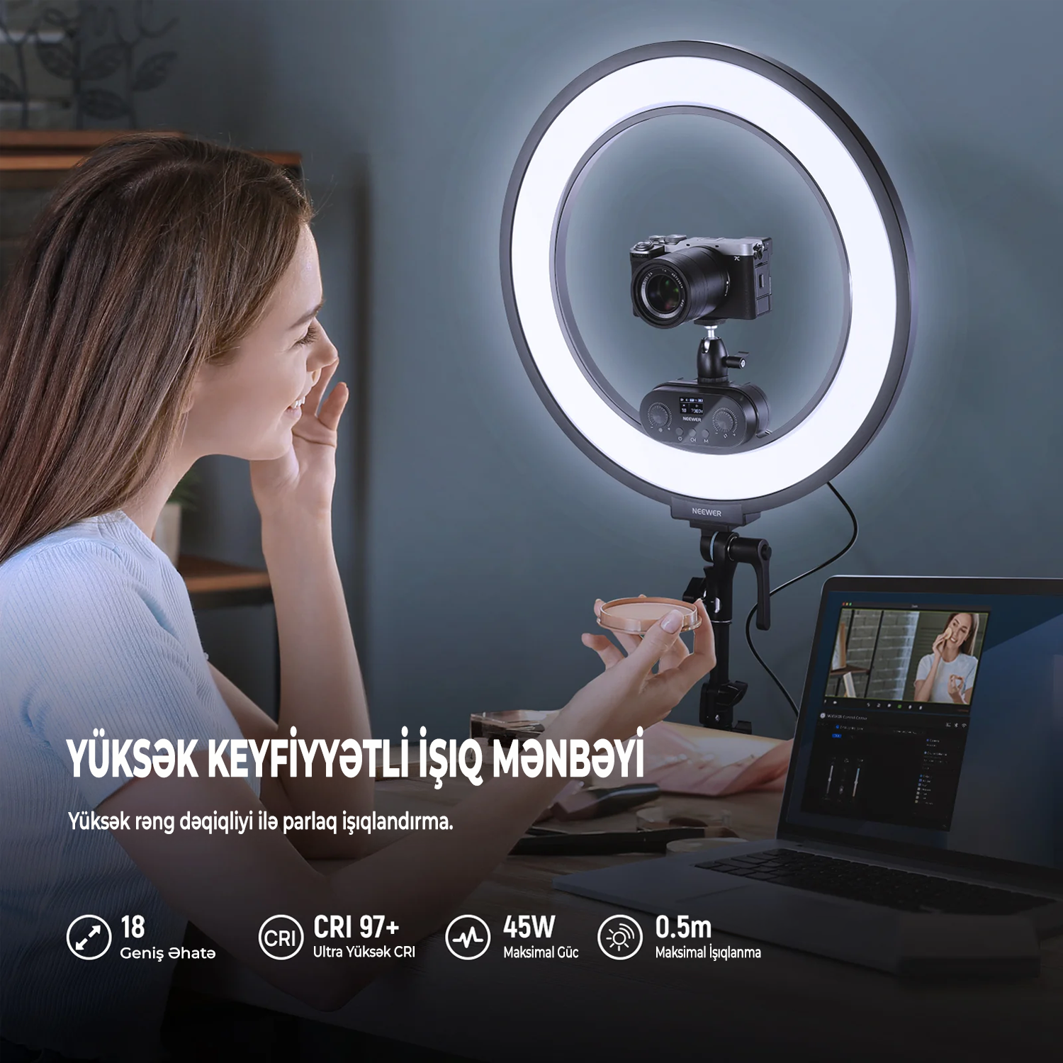 NEEWER RL45B 45W Dairəvi Selfi İşıq