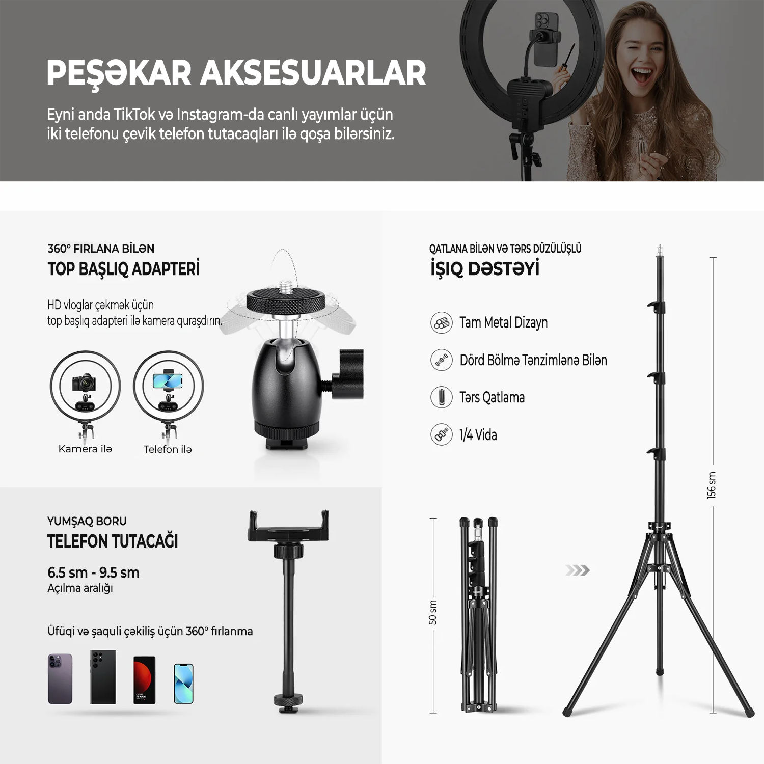 NEEWER RL45B 45W Dairəvi Selfi İşıq