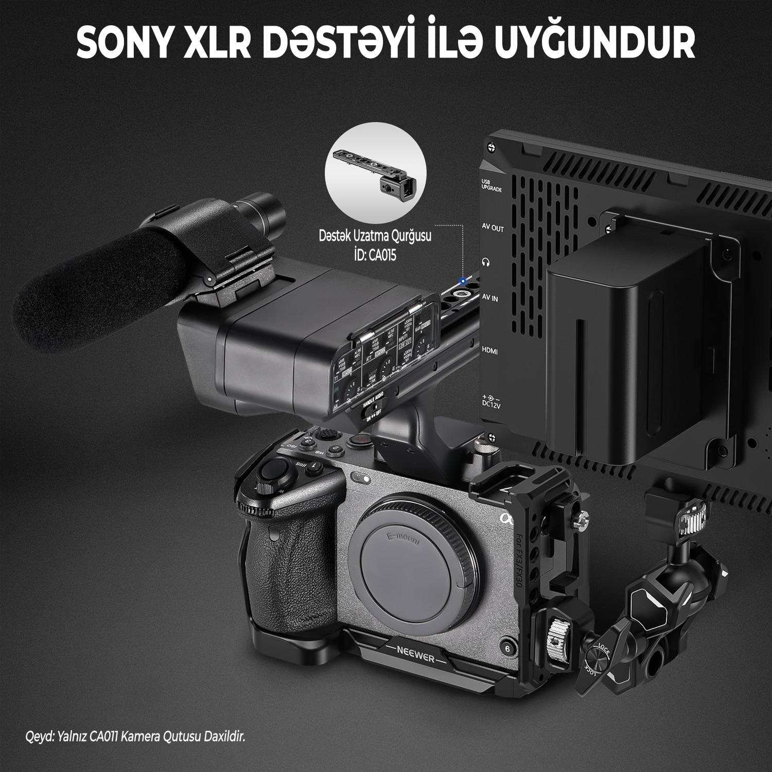 NEEWER CA011 Sony FX3/FX30 Kamera Qəfəsi, HDMI Kabel Kəməri ilə