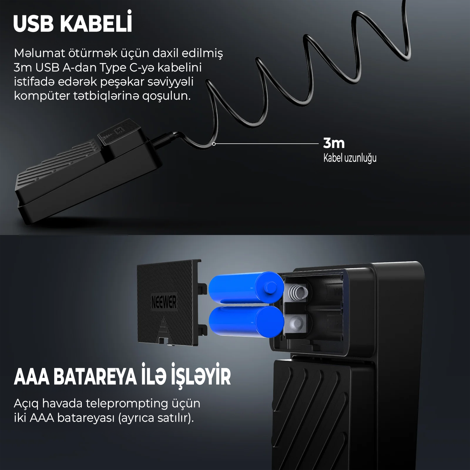 NEEWER Teleprompter Üçün RT112 Ayaq İdarəedicisi