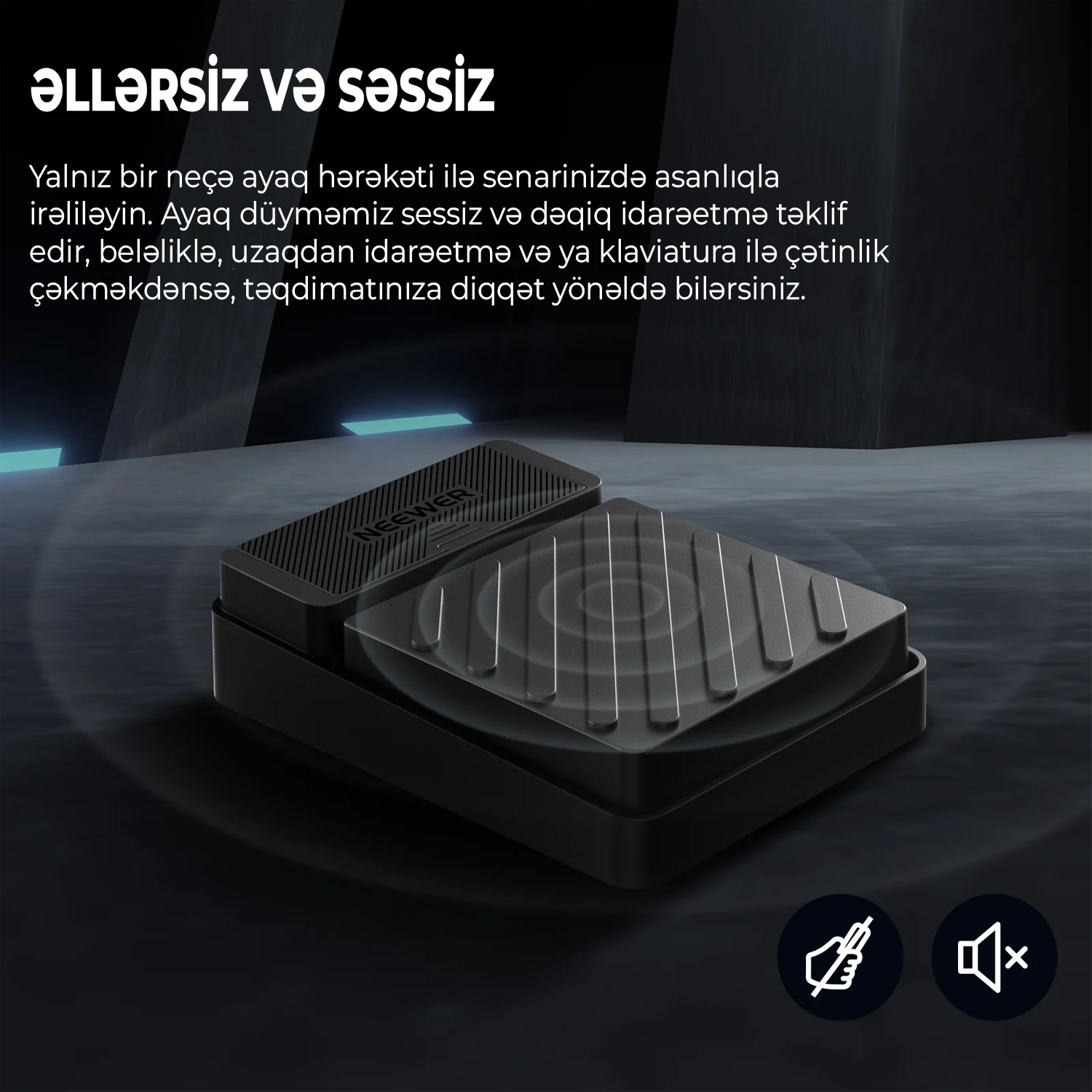 NEEWER Teleprompter Üçün RT112 Ayaq İdarəedicisi