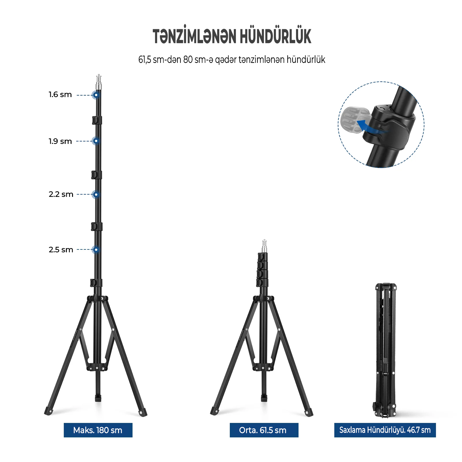 NEEWER ST180R 180sm Portativ İşıq Stendi