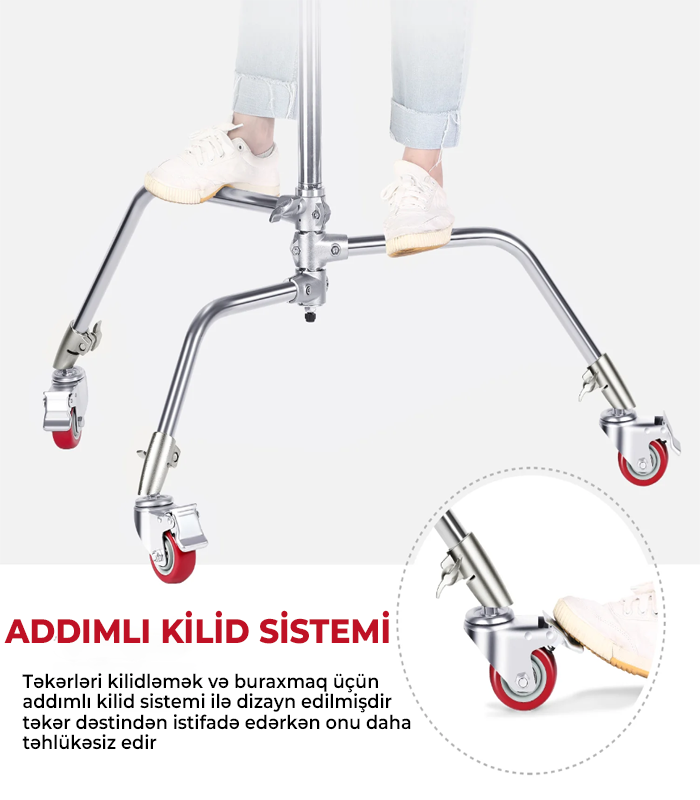 NEEWER 3 Paket Peşəkar Fırlanan Təkər Dəsti 75 mm