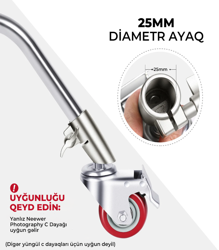 NEEWER 3 Paket Peşəkar Fırlanan Təkər Dəsti 75 mm