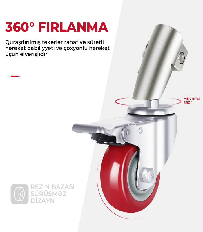 NEEWER 3 Paket Peşəkar Fırlanan Təkər Dəsti 75 mm