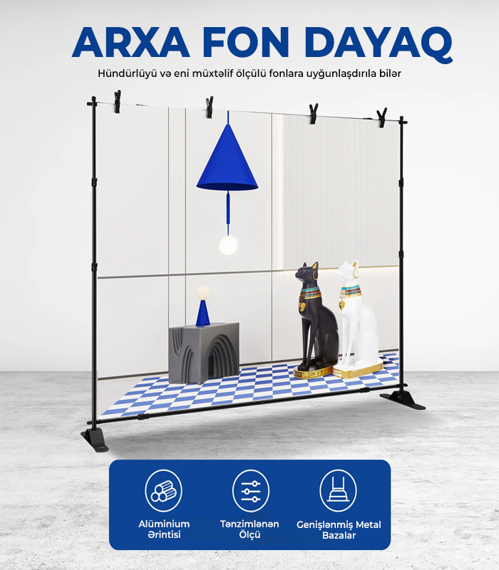 NEEWER NK-ST300 2.45x3.15 metr Arxa Fon Dayaq Sistemi