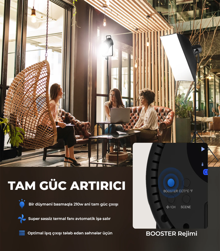 NEEWER CB200B İkirəngli 210W LED Video İşıq