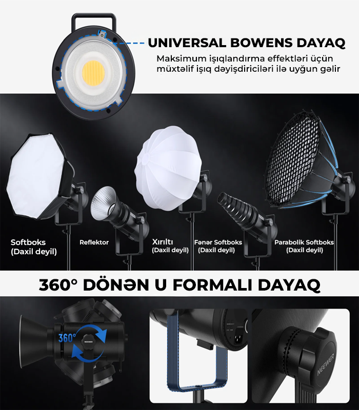 NEEWER CB200B İkirəngli 210W LED Video İşıq
