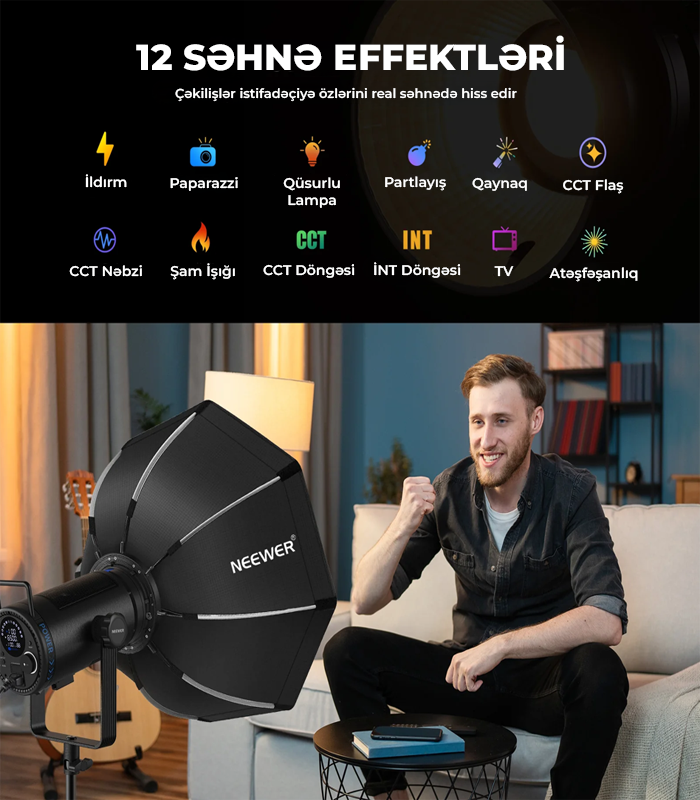 NEEWER CB200B İkirəngli 210W LED Video İşıq