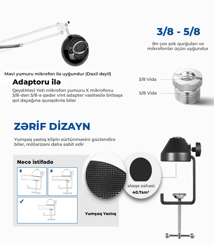NEEWER NW-35W Mikrafon Dayaq