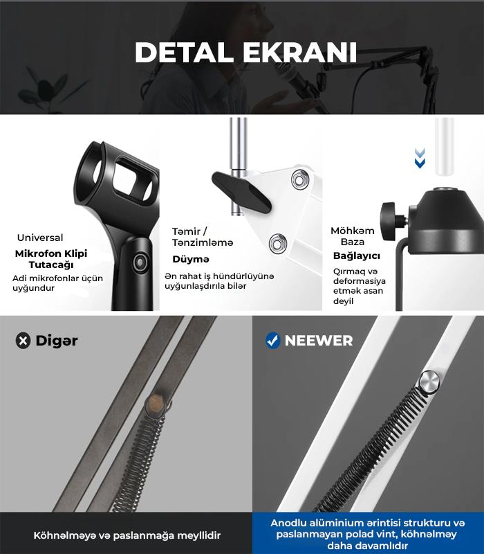 NEEWER NW-35W Mikrafon Dayaq