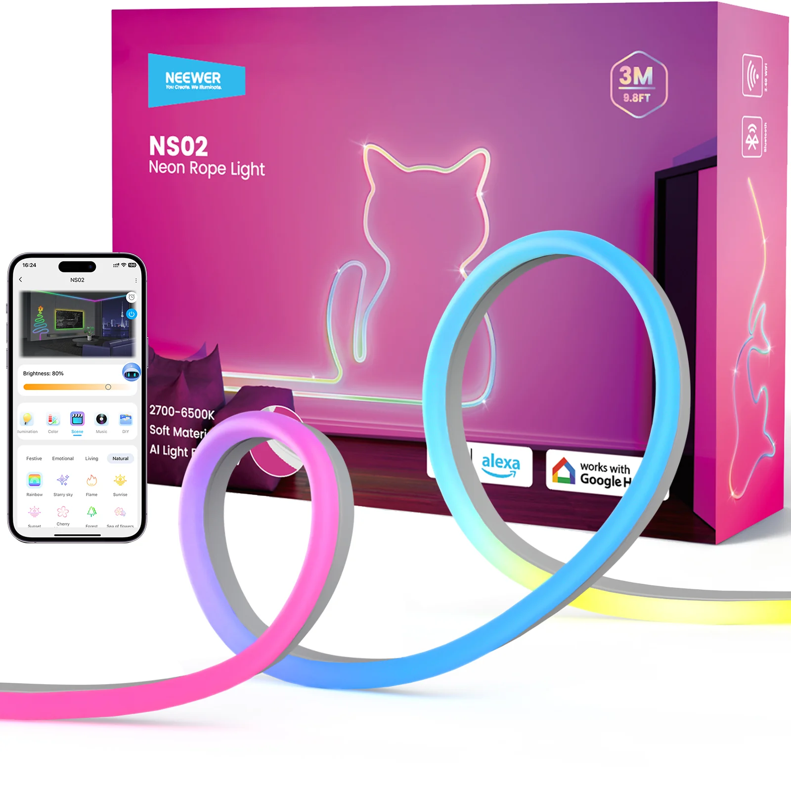 NEEWER NS02 RGB LED İşıq zolağı (yan işıqlandırmalı)