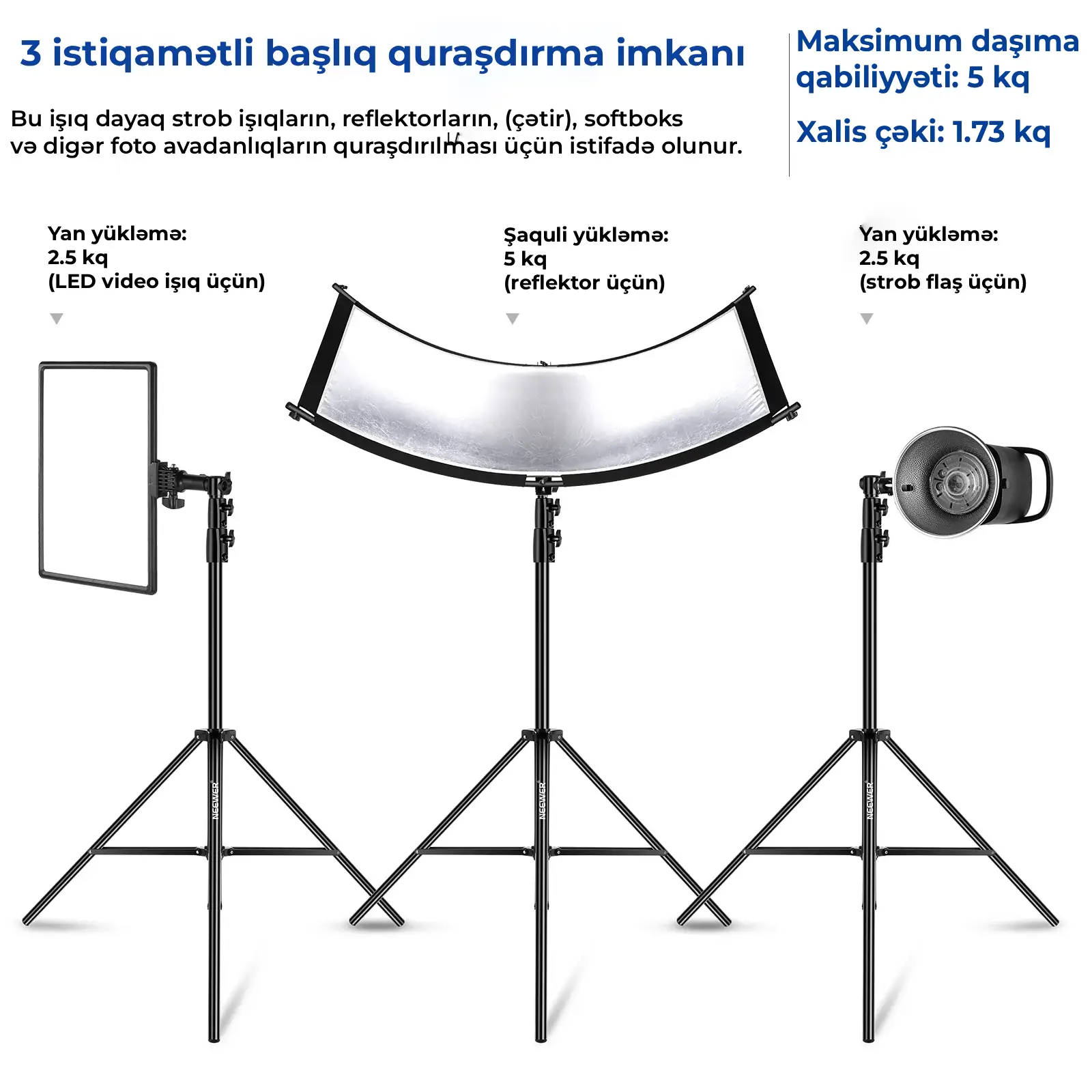 NEEWER ST-260AC  260 sm Amortizasiyalı İşıq Dayağı
