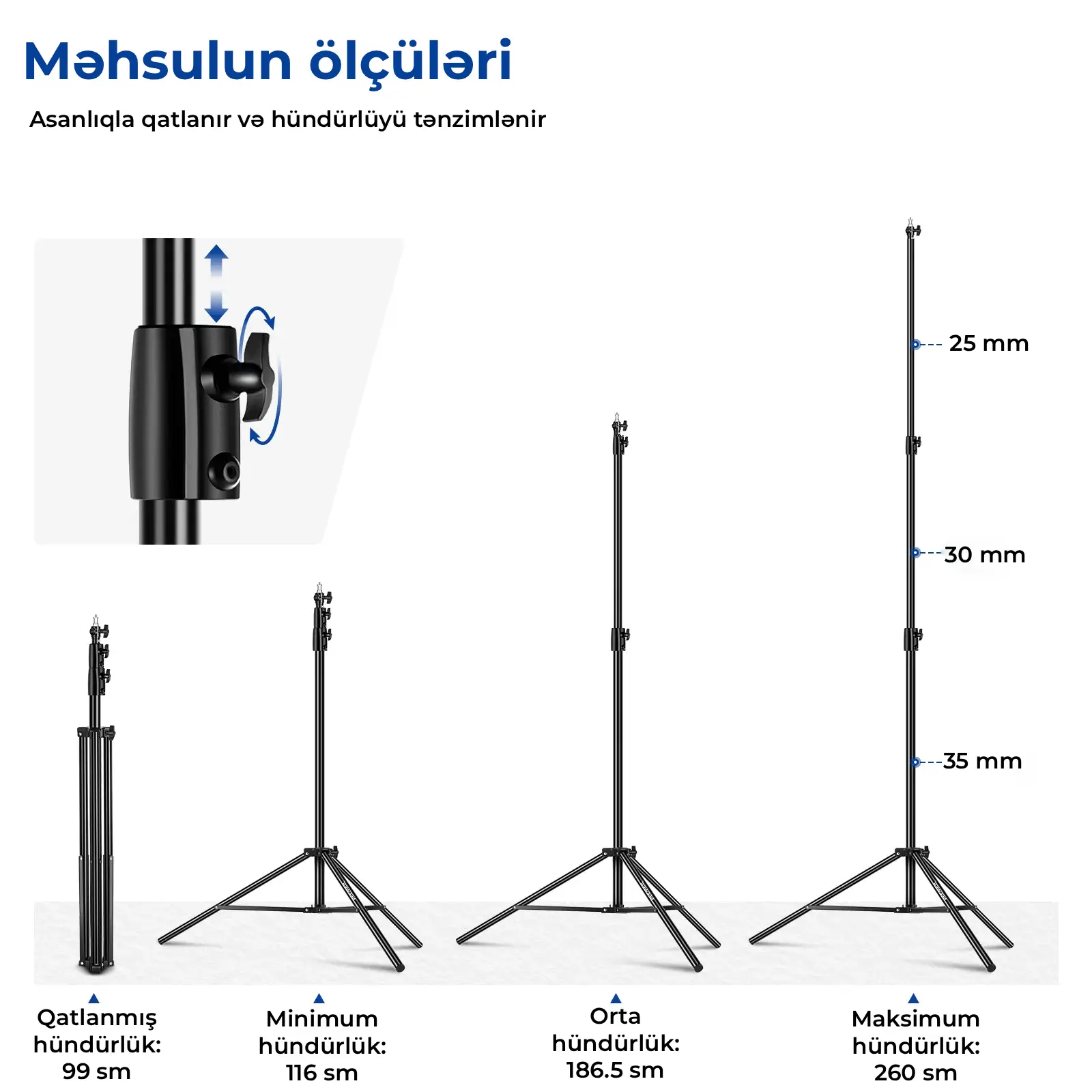 NEEWER ST-260AC  260 sm Amortizasiyalı İşıq Dayağı